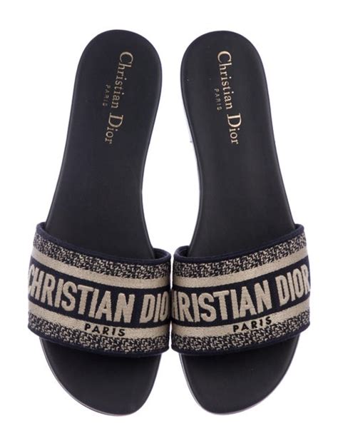 black and white dior slides|christian Dior wedges.